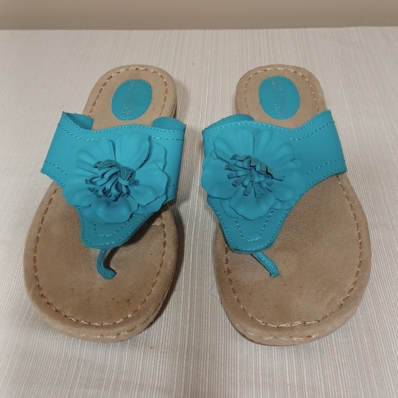 croft & barrow Shoes - Sz 7 Dressy Turquoise Leather sole(sense)ability Sandals by Croft & Barrow